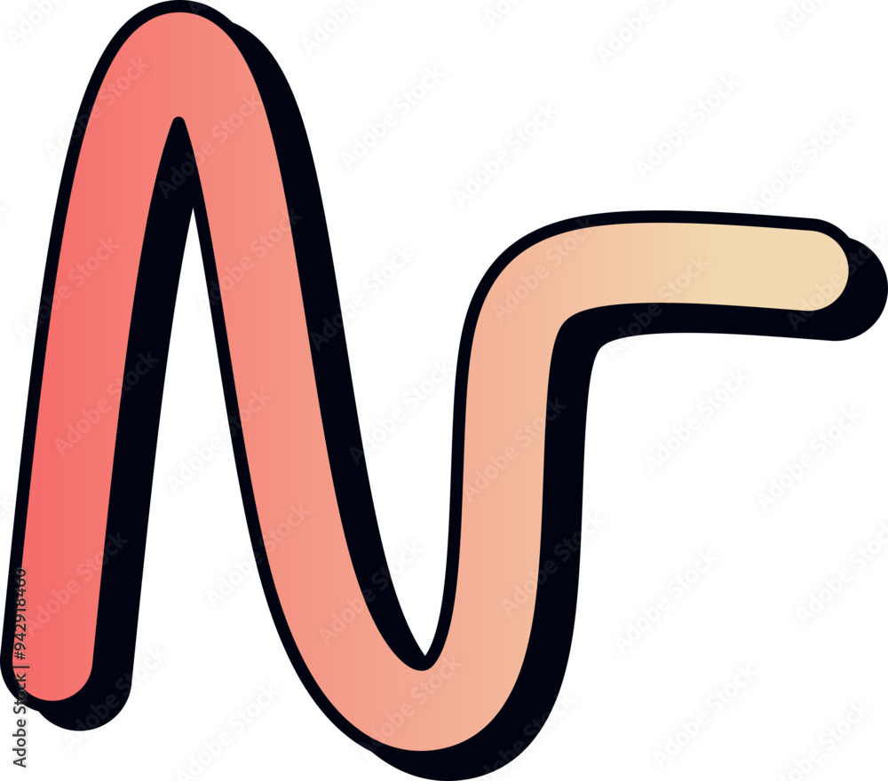 Retro Style Colorful Squiggly Element Retro Style Colorful Squiggly Element