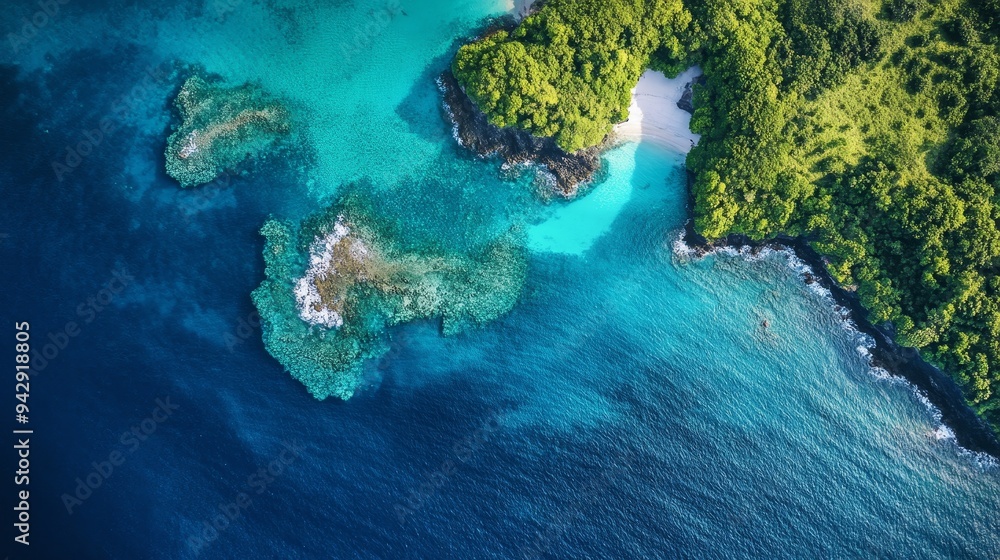 Clear blue waters surrounding a lush, green island from a bird’s-eye view. --ar 16:9 --v 6.1 Job ID: e4c2160d-eabf-4972-81c8-bf762b229524 Clear blue waters surrounding a lush, green island from a bird’s-eye view. --ar 16:9 --v 6.1 Job ID: e4c2160d-eabf-4972-81c8-bf762b229524