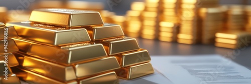 Gold bars stacked on top of each other