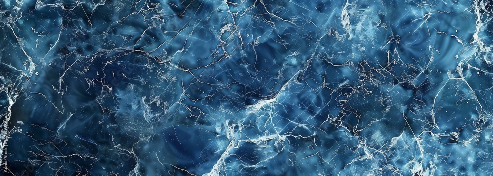 Obraz premium Deep blue marble surface texture.