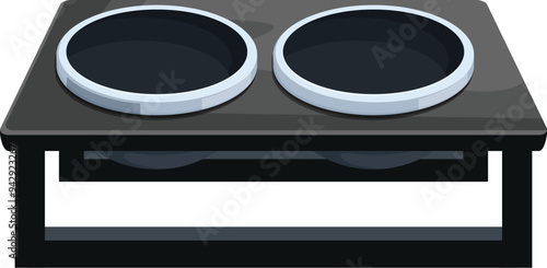 Double pet bowl standing on a raised platform for easy eating and drinking, perfect for cats and dogs