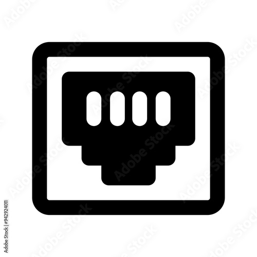 ethernet port line icon