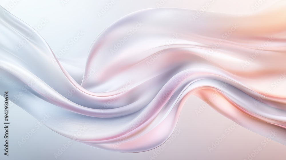 A long, flowing piece of fabric with a pinkish hue. The fabric is draped over a white background, creating a sense of movement and fluidity. The color scheme evokes a feeling of elegance and grace A long, flowing piece of fabric with a pinkish hue. The fabric is draped over a white background, creating a sense of movement and fluidity. The color scheme evokes a feeling of elegance and grace