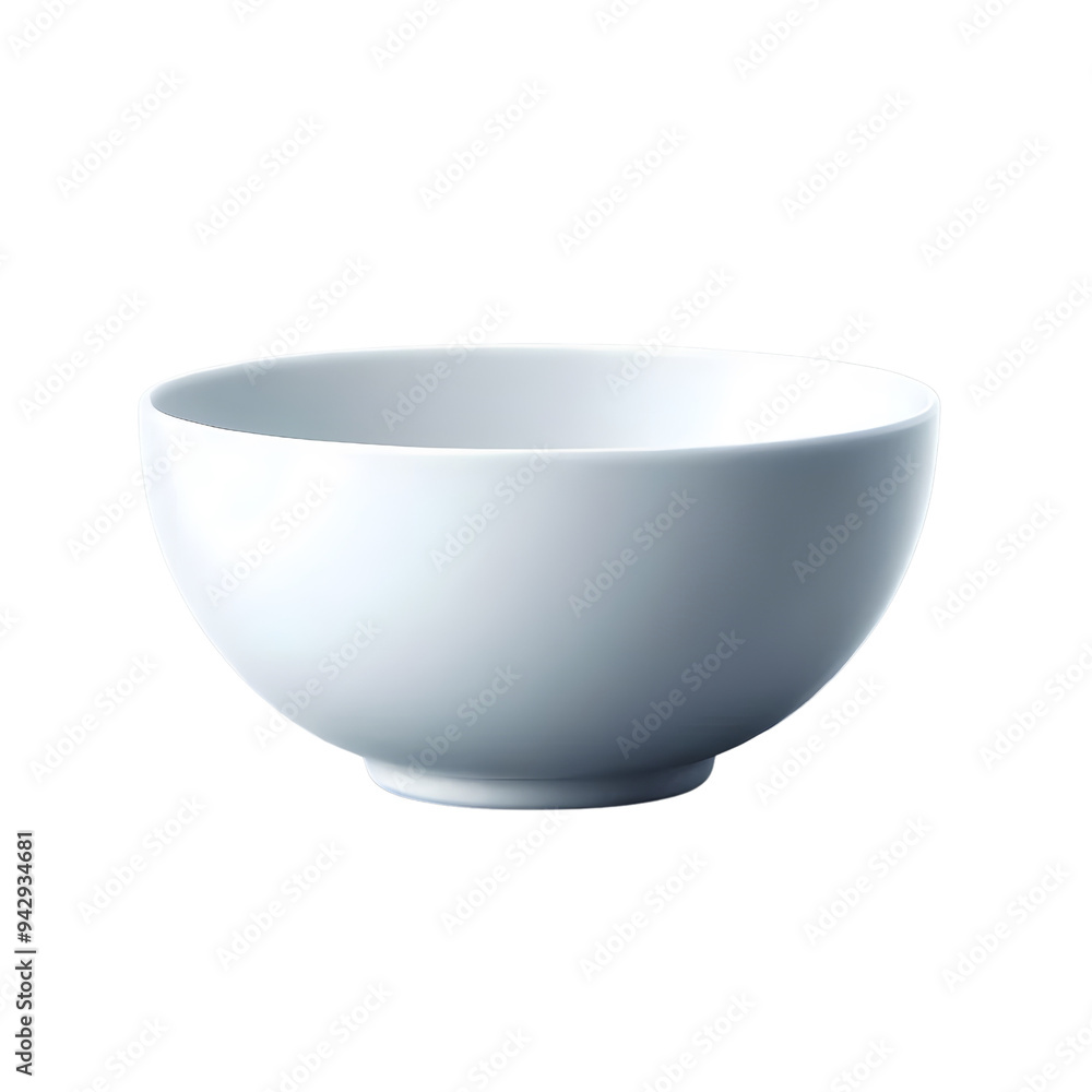 Empty white bowl on transparent background. Empty white bowl on transparent background.