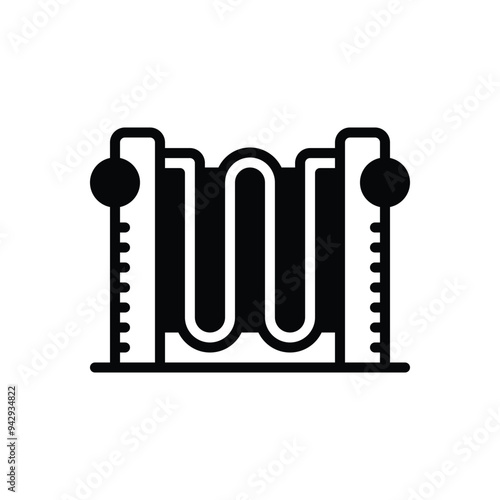 Black solid icon for heater