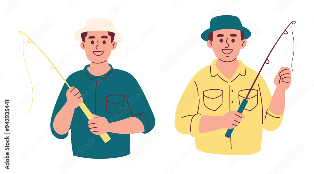 Fisherman Fishing with Fishing Rod