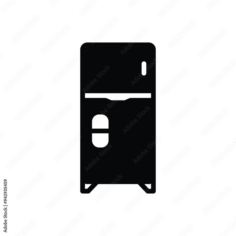 Black solid icon for refrigerator Black solid icon for refrigerator