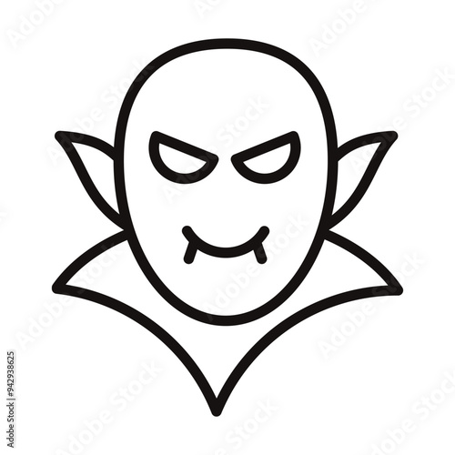 The linear vampire head icon. The Halloween holiday.