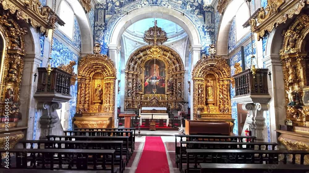Interior of Church of Misericordia in Viana do Castelo city in Portugal
