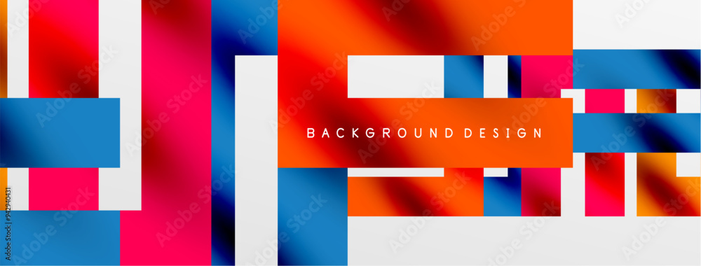 Obraz premium Colorful squares, lines minimal abstract background. Vector Illustration For Wallpaper, Banner, Background, Card, Book Illustration, landing page