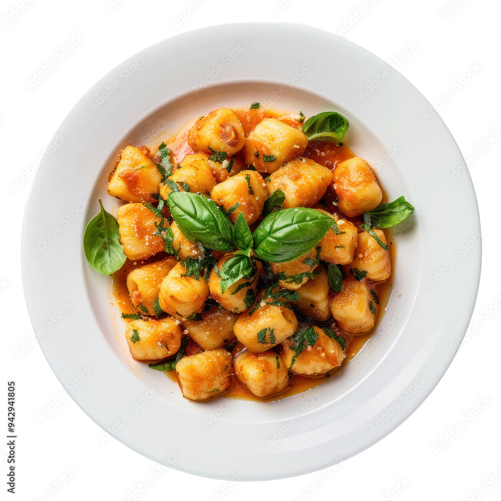 Gnocchi al forno on a plate. Gnocchi al forno on a plate.