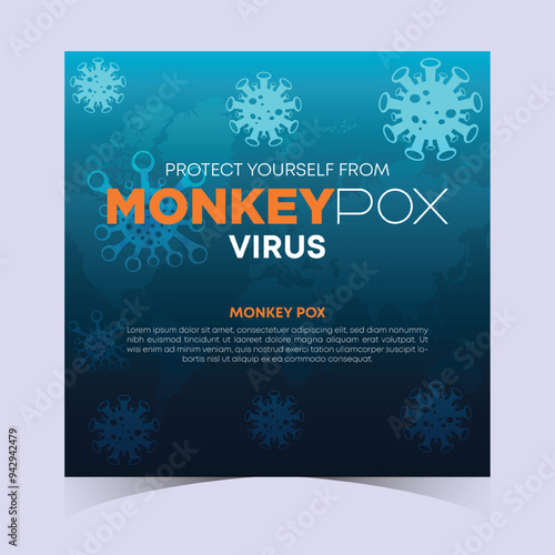 Monkeypox or mpox is a virus that infects humans through transmission from animals. web banner, header, and background cover for orthopoxvirus infectious zoonotic diseases