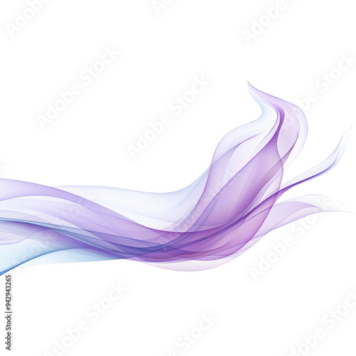 purple wave of smoke on white background