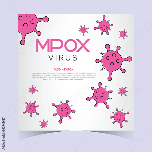 Monkeypox or mpox is a virus that infects humans through transmission from animals. web banner, header, and background cover for orthopoxvirus infectious zoonotic diseases