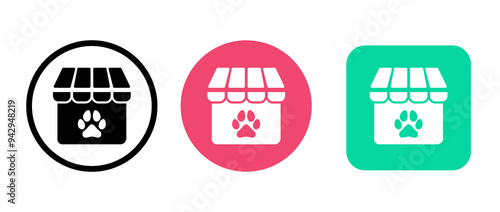 pet set icon. flat illustration,Small business, petshop.