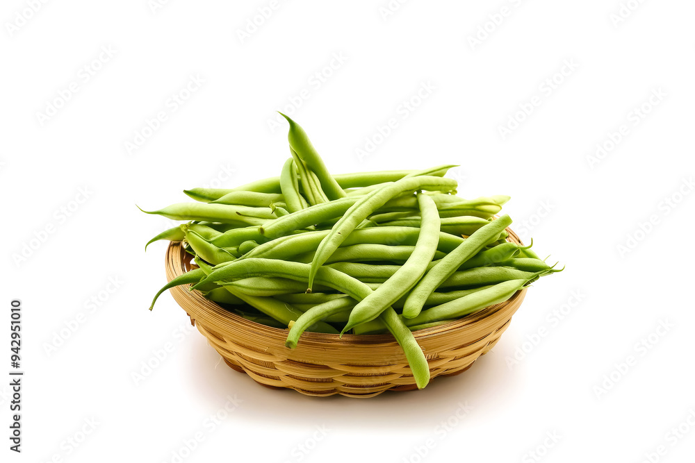 Fresh Bean Vegetables organic isolated on white background Fresh Bean Vegetables organic isolated on white background