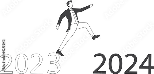 Beyond 2024, 2024,Jumping,2023,Abstract, Businessman