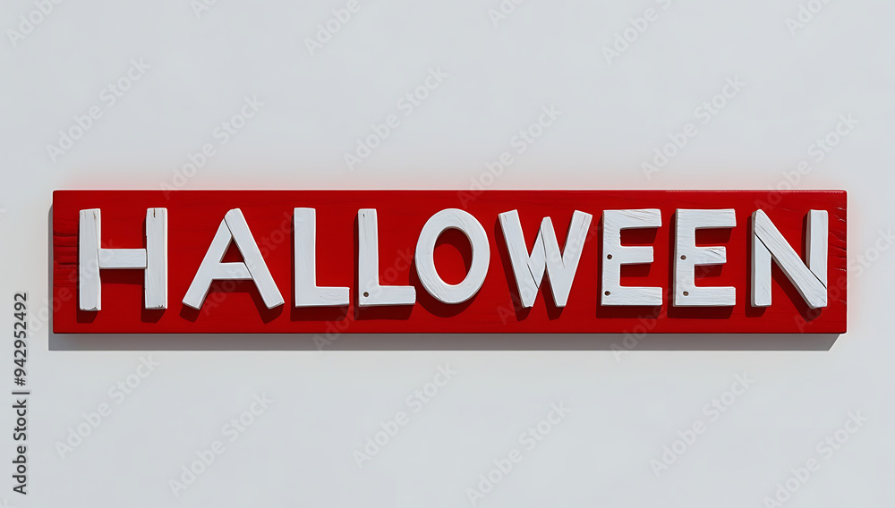Red Painted Board with Halloween Text, Ai generated Images Red Painted Board with Halloween Text, Ai generated Images