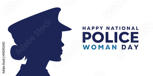 National Police Women Day. Great for cards, banners, posters, social media and more. White background.
