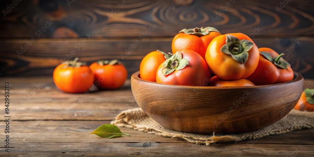 Ripe persimmon fruits in a rustic wooden bowl, persimmon, fruit, ripe, fresh, organic, bowl, wooden, healthy, natural, autumn Ripe persimmon fruits in a rustic wooden bowl, persimmon, fruit, ripe, fresh, organic, bowl, wooden, healthy, natural, autumn