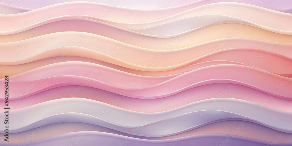 Obraz premium Pastel Dreamwaves: Serene pastel hues blend seamlessly in this abstract background, forming gentle, flowing waves. 