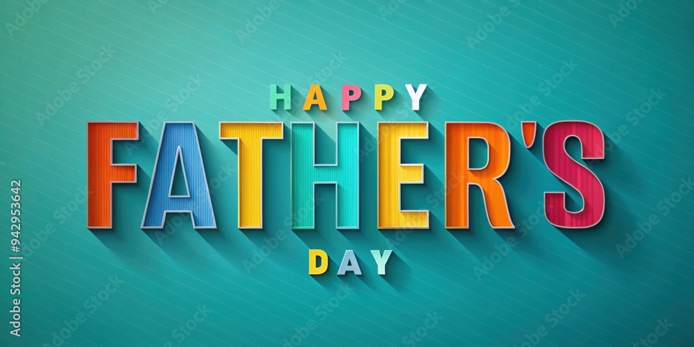 Naklejka premium Happy Father's Day greeting card with a modern and colorful design, Father, dad, celebration, love, family, special
