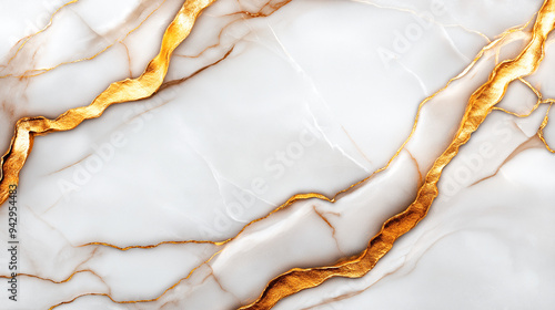 Stunning White and Gold Marble Texture for Elegant Designs