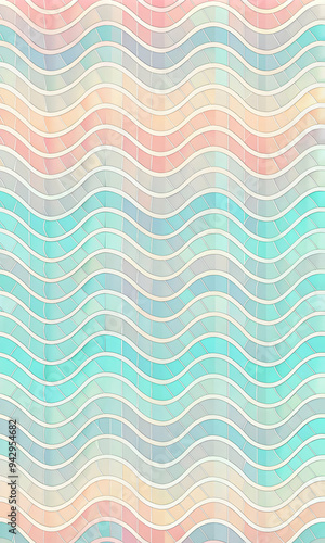 Pastel Checkered Waves: A seamless pattern of soft pink, blue, and white squares, creating a soothing and hypnotic wave effect.