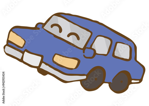 笑顔の普通車