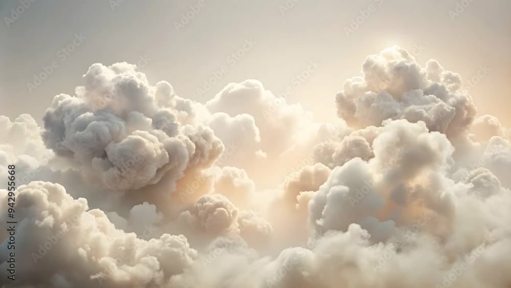 Celestial Canvas: A breathtaking aerial view of fluffy clouds illuminated by the golden light of the setting sun, evoking a sense of peace and tranquility. Celestial Canvas: A breathtaking aerial view of fluffy clouds illuminated by the golden light of the setting sun, evoking a sense of peace and tranquility.