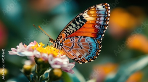 A Colorful Butterfly Perched on a Flower