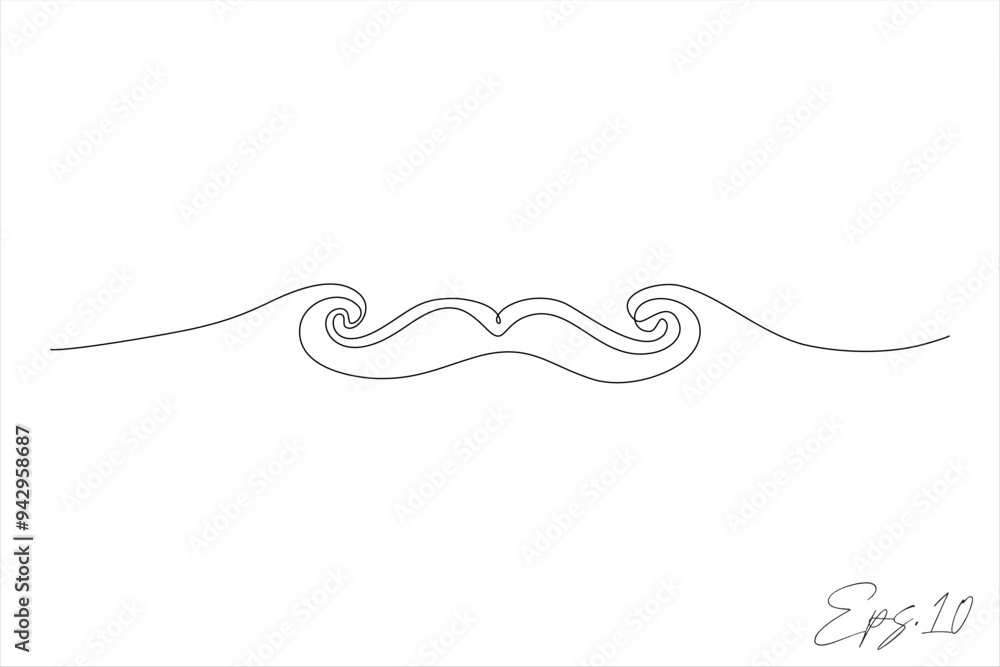 continuous line vector illustration of mustache continuous line vector illustration of mustache