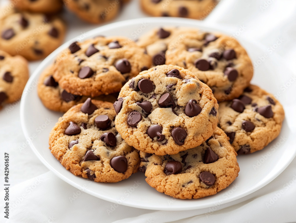 Chocolate Chip Cookies on a Plate Chocolate Chip Cookies on a Plate