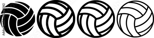 Volleyball ball icon. Volleyball Vector illustration. outline vector Set of isolated volleyball ball icons. Black volleyball ball symbol