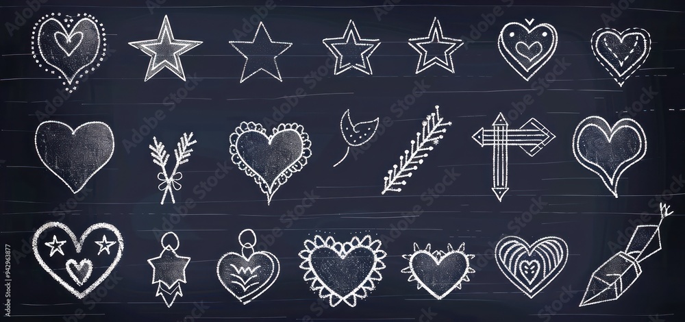 Chalkboard Hearts and Stars Chalkboard Hearts and Stars