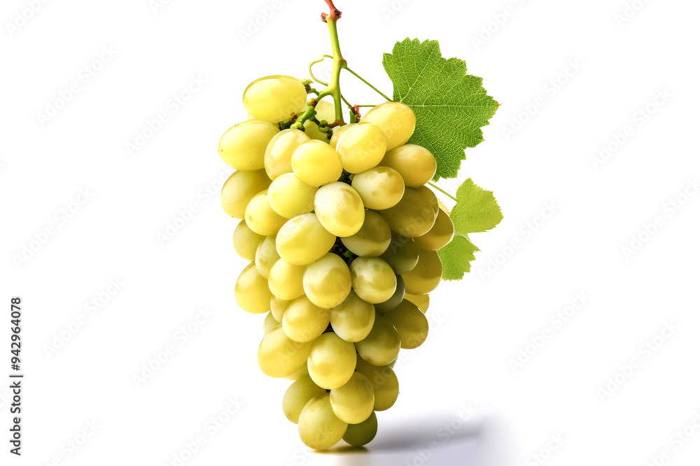 A Fresh White Grapes Isolated on White Background A Fresh White Grapes Isolated on White Background