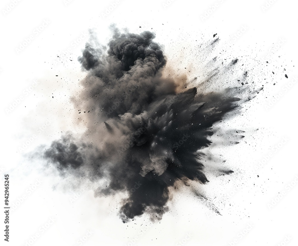 Realistic dust explosion on a white background Realistic dust explosion on a white background