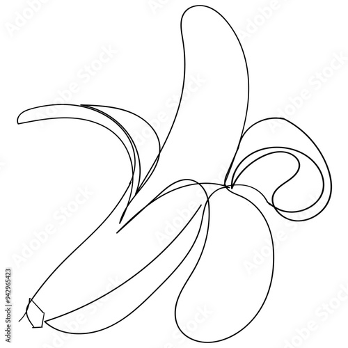 continuous line drawing banana icon