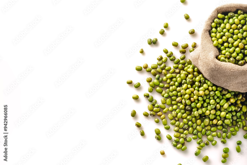 Fresh and a lots mung beans isolated on white background. Fresh and a lots mung beans isolated on white background.
