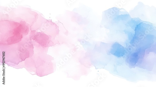 A watercolor painting of pink and blue with a white background. The colors are vibrant and the brushstrokes are visible. The painting evokes a sense of freedom and creativity