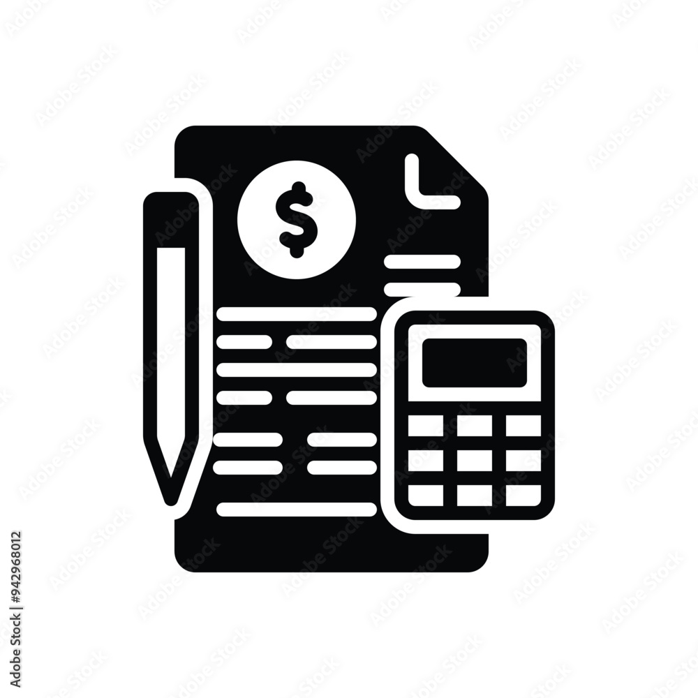 Black solid icon for accounting Black solid icon for accounting