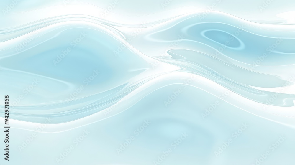 A blue and white water wave with a white background. The water is calm and peaceful. The image has a serene and tranquil mood A blue and white water wave with a white background. The water is calm and peaceful. The image has a serene and tranquil mood