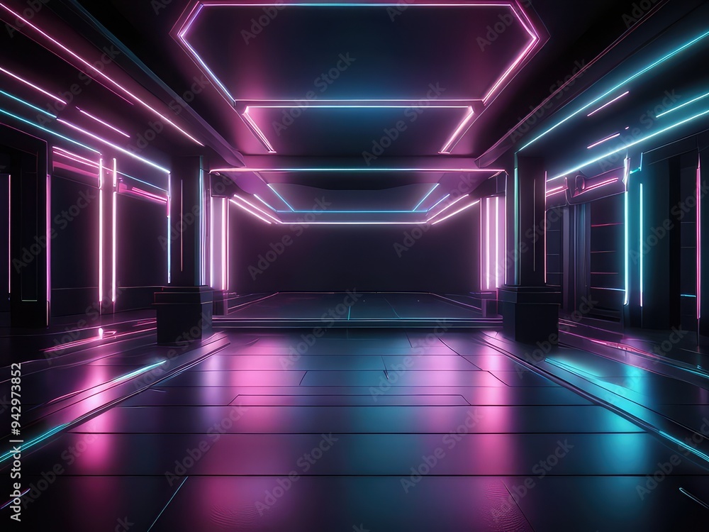 3d render of a modern interior background of lights 3d render of a modern interior background of lights