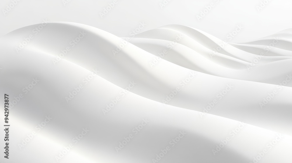 Obraz premium The image is a white, wavy line that appears to be a wave. The line is very long and extends across the entire image. The line is smooth and continuous, giving the impression of a calm, peaceful ocean