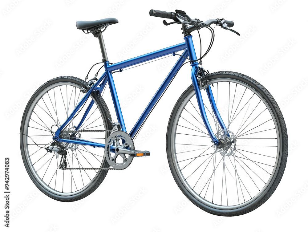 Blue Mountain Bike with Black Seat and Handlebars Blue Mountain Bike with Black Seat and Handlebars