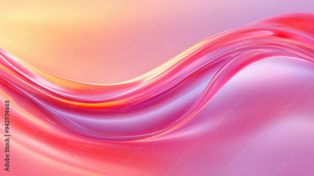 A pink and orange wave with a purple background. The wave is very long and has a lot of detail A pink and orange wave with a purple background. The wave is very long and has a lot of detail