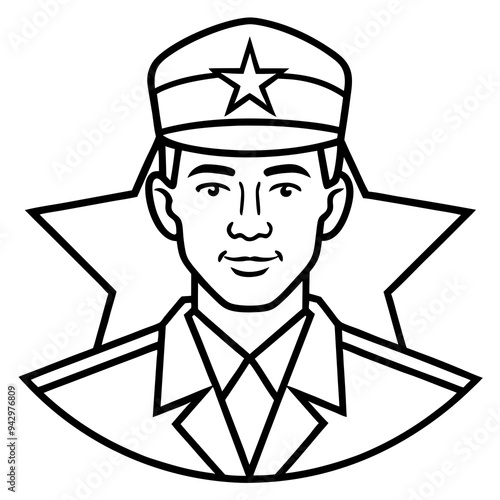 VeteransDay line art vector white background