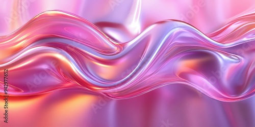 Abstract Liquid Swirls of Pink and Orange