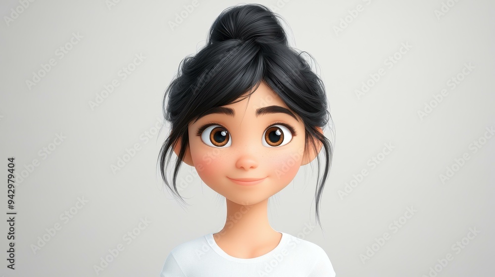Delight in this ultra highdefinition 3D animation of a cute girl with fair skin and big expressive eyes. Delight in this ultra highdefinition 3D animation of a cute girl with fair skin and big expressive eyes.
