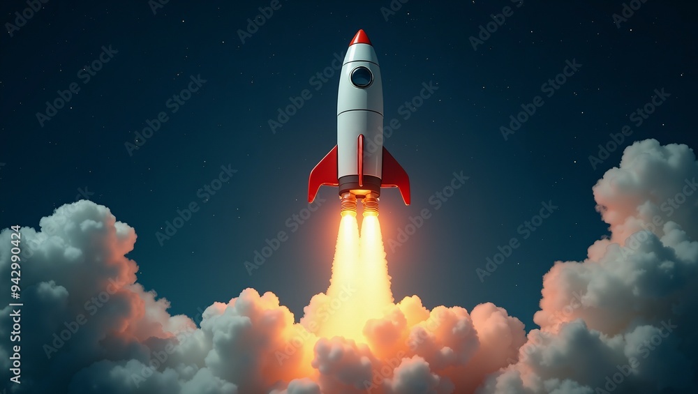 Rocket Launch into the Night Sky Rocket Launch into the Night Sky